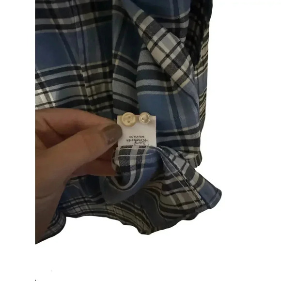 Peter Millar Women's Button Up Plaid Lightweight Blue Shirt Size Medium‎ - Picture 4 of 5